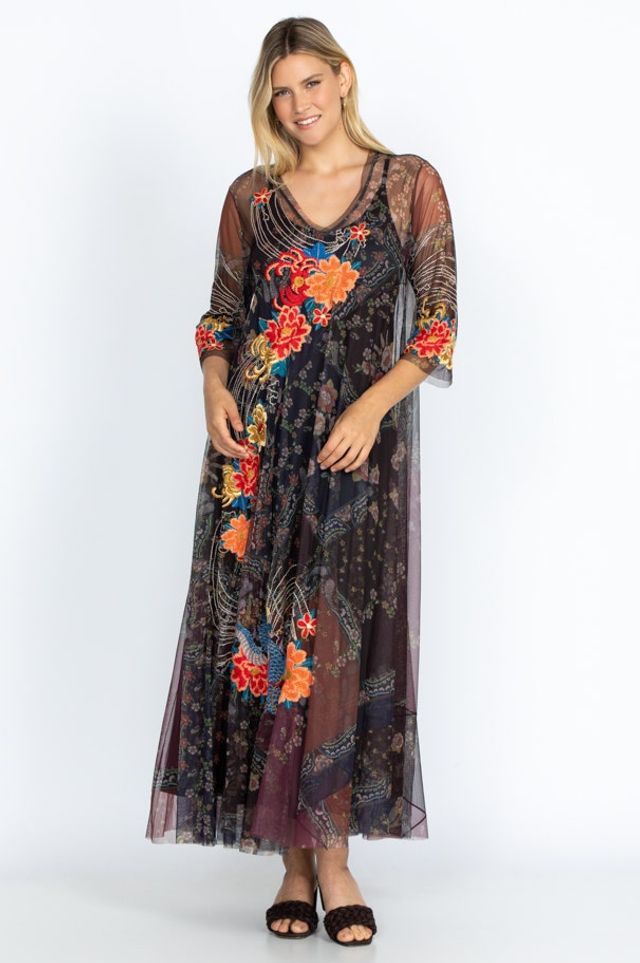 Johnny was accalia mesh dress clearance