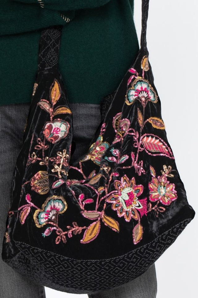 Johnny was embroidered hobo bag sales