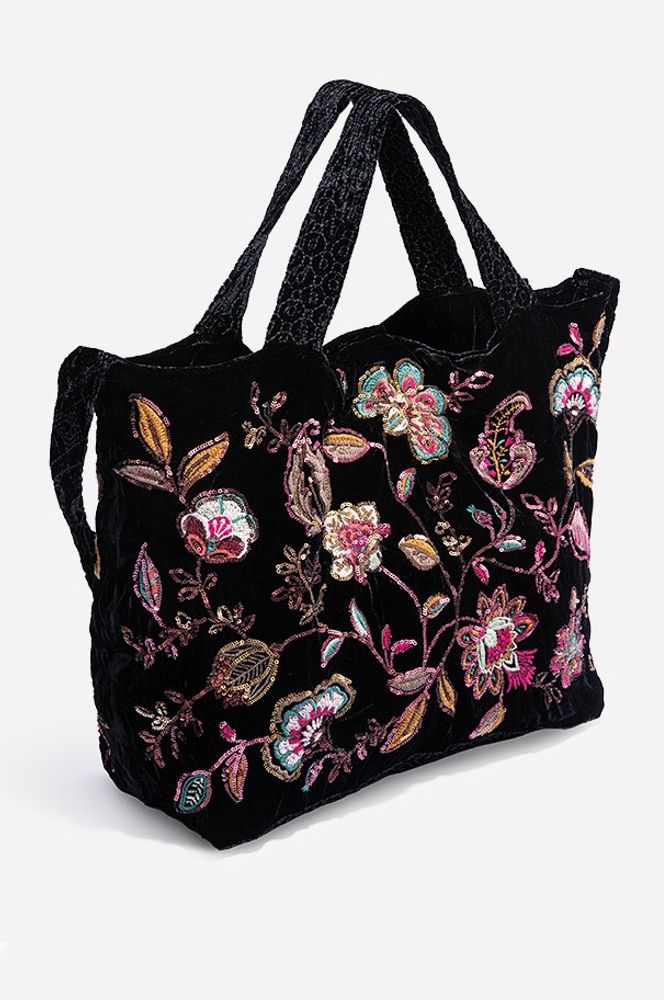 Johnny Was BRENDA VELVET TOTE BAG Bethesda Row