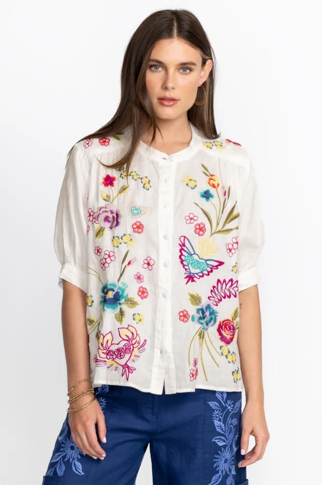 Johnny was white blouse on sale