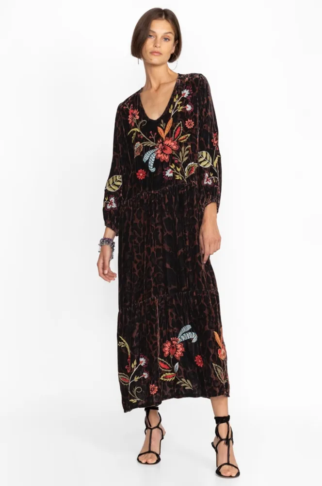 Michael kors tiered velvet dress online