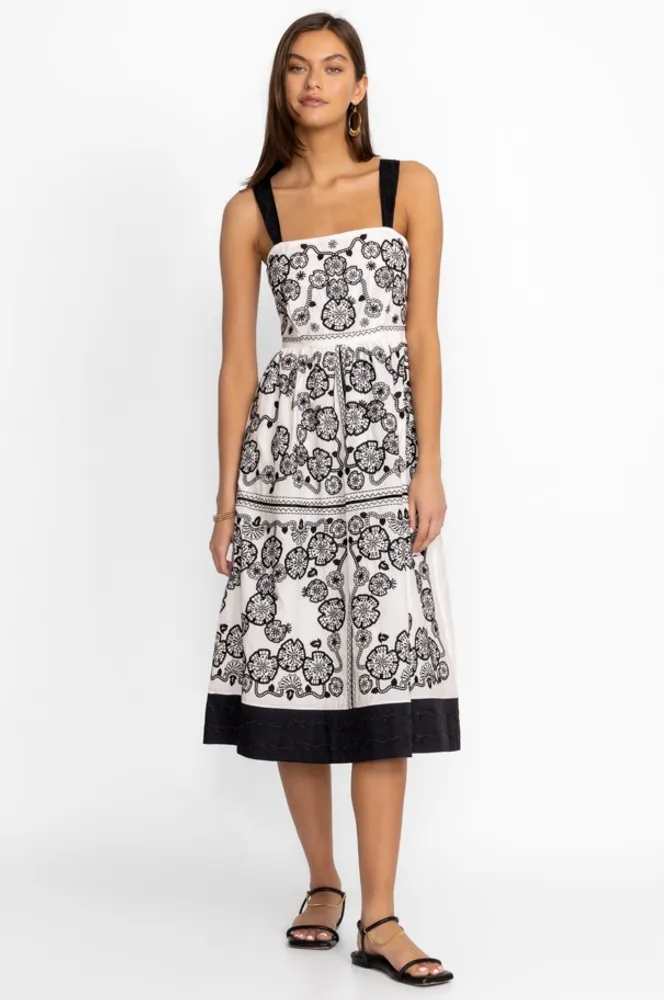 Johnny Was MEL EMBROIDERED MIDI DRESS Bethesda Row