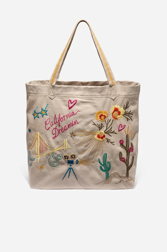 Johnny was sales embroidered tote