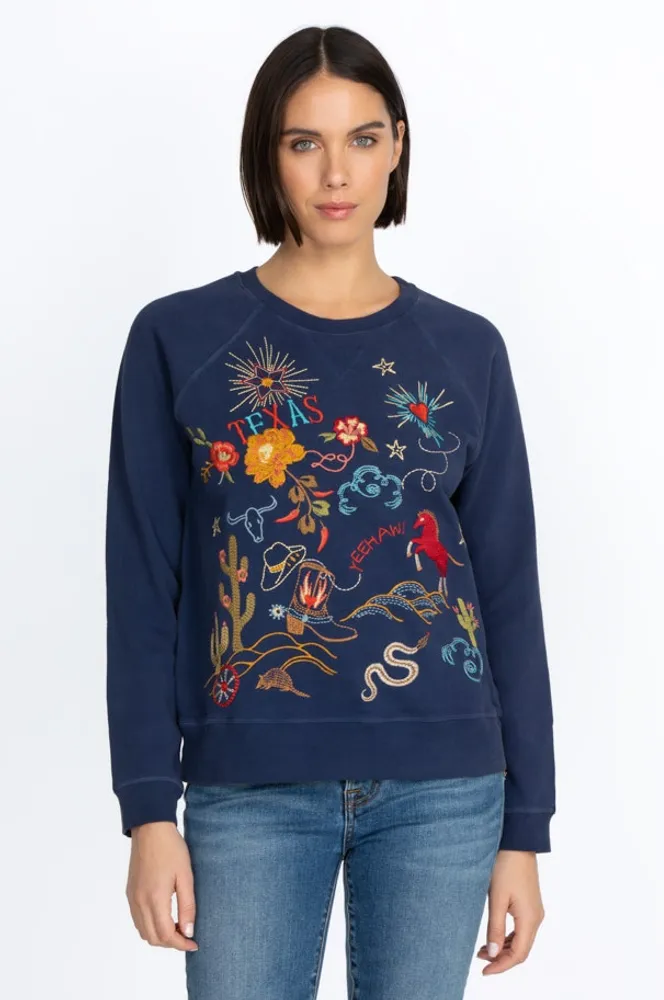 Johnny Was TEXAS RAGLAN SWEATSHIRT The Summit