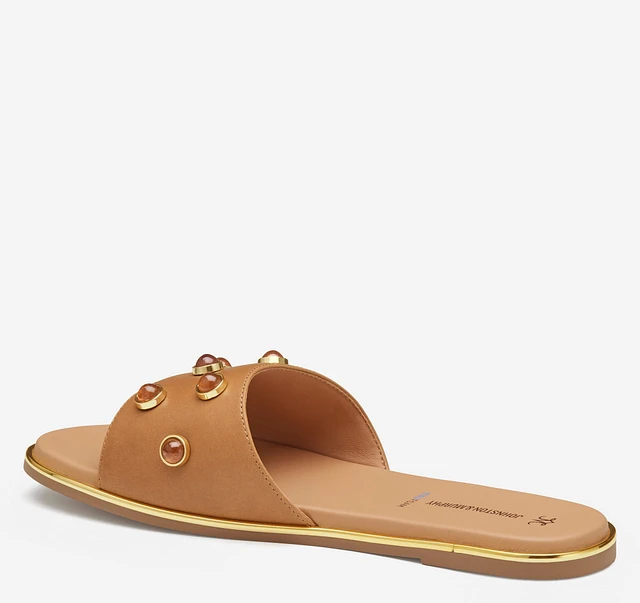 【PORTERNA】Bead Square Sandals Madden Girl Womens Piaaa Square Toe Chunky Strap Slide