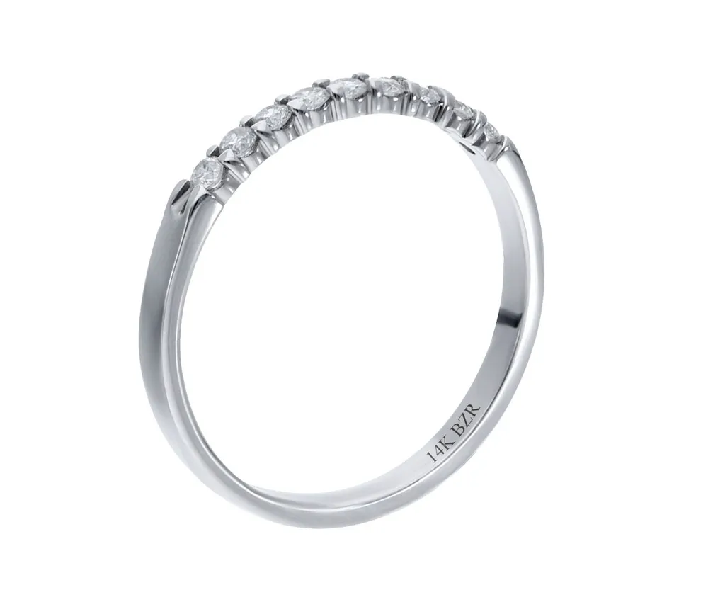 BIZZARRO Churumbela Oro Blanco 14k Con 21 Pts De Diamante Paseo