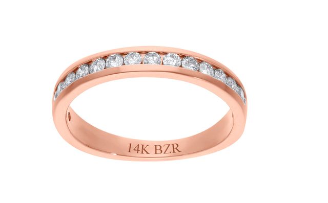 BIZZARRO Churumbela De Oro Rosa 14k Con 50pts De Diamante Paseo