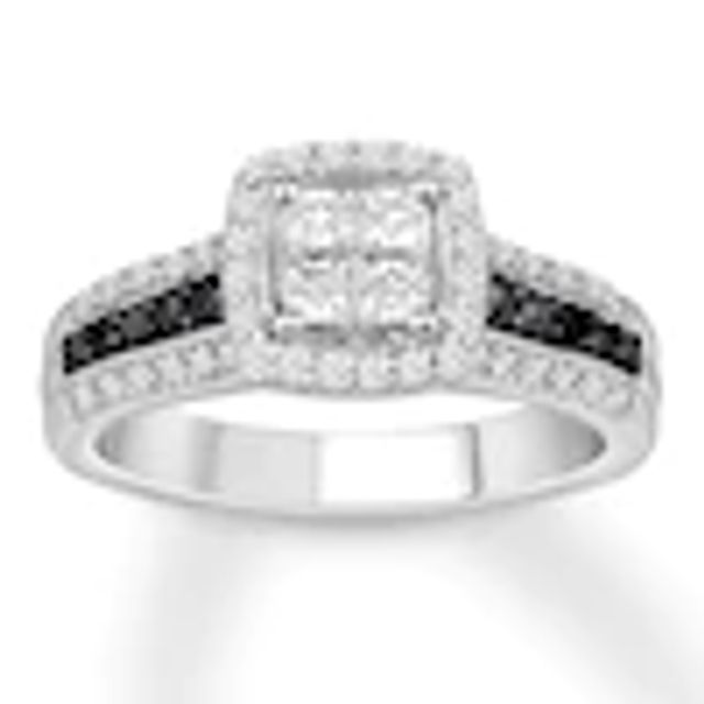 Kay Black/White Diamond Engagement Ring 3/4 ct tw 14K Gold | Mall of ...