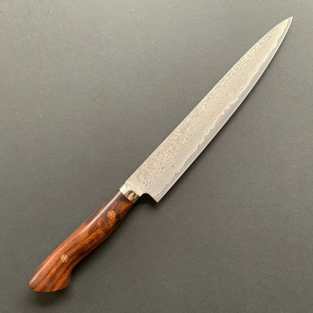 Gyokucho Sujihiki knife, SG2 powder steel, Damascus finish