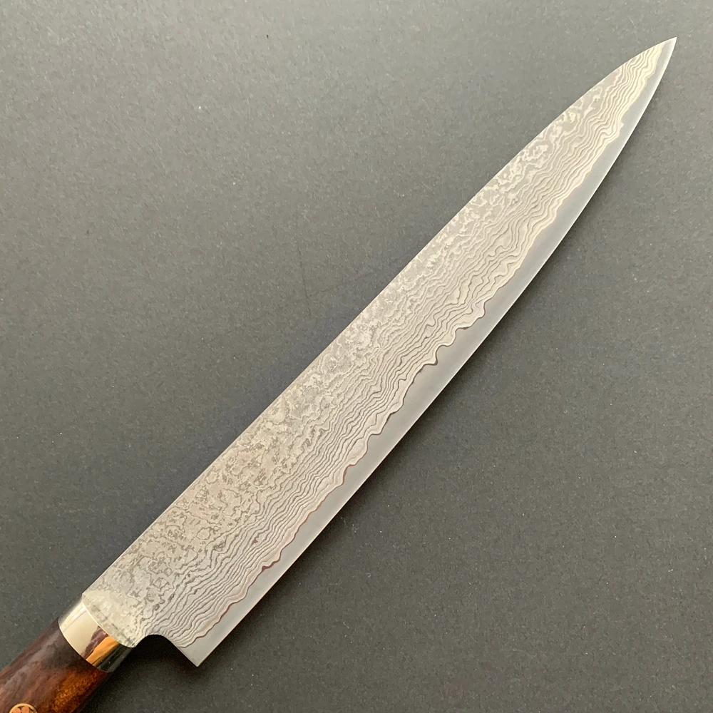 Gyokucho Sujihiki knife, SG2 powder steel, Damascus finish