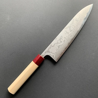 Gyokucho Sujihiki knife, SG2 powder steel, Damascus finish
