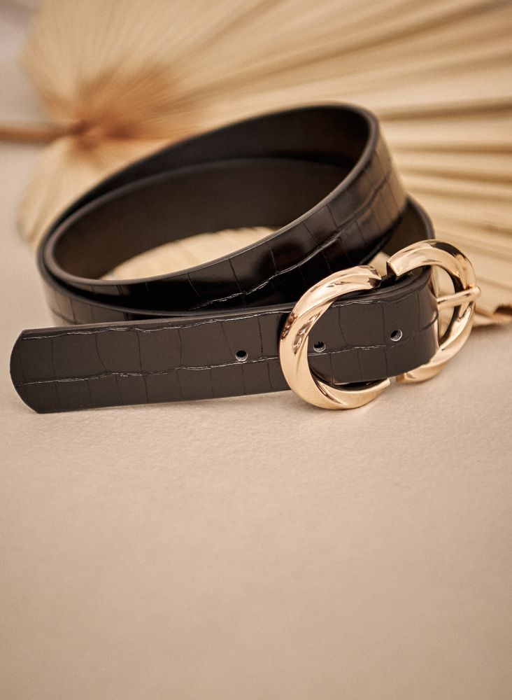 Ceinture noire fine clearance femme