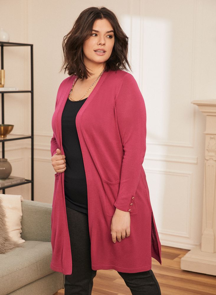 Laura Plus Cardigan ouvert en tricot pour femme taille plus