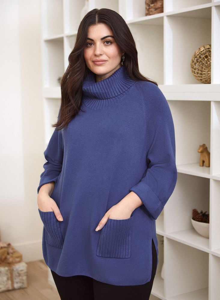 Laura plus Pull tunique col roul pour femme taille Galeries