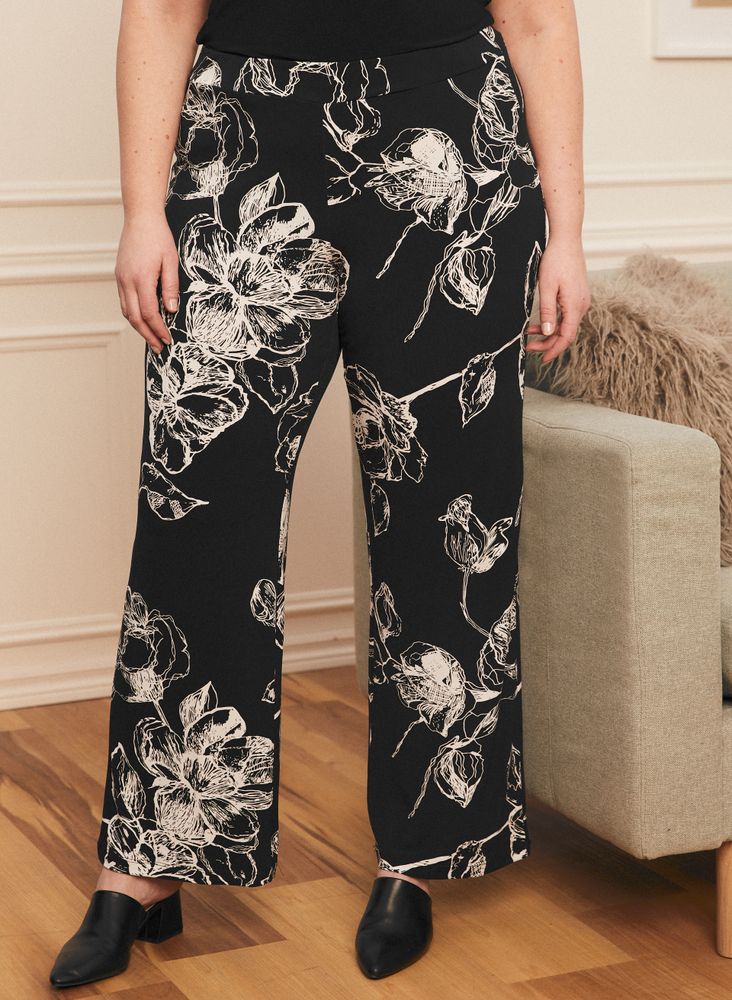 Pantalon fleuri large femme hot sale