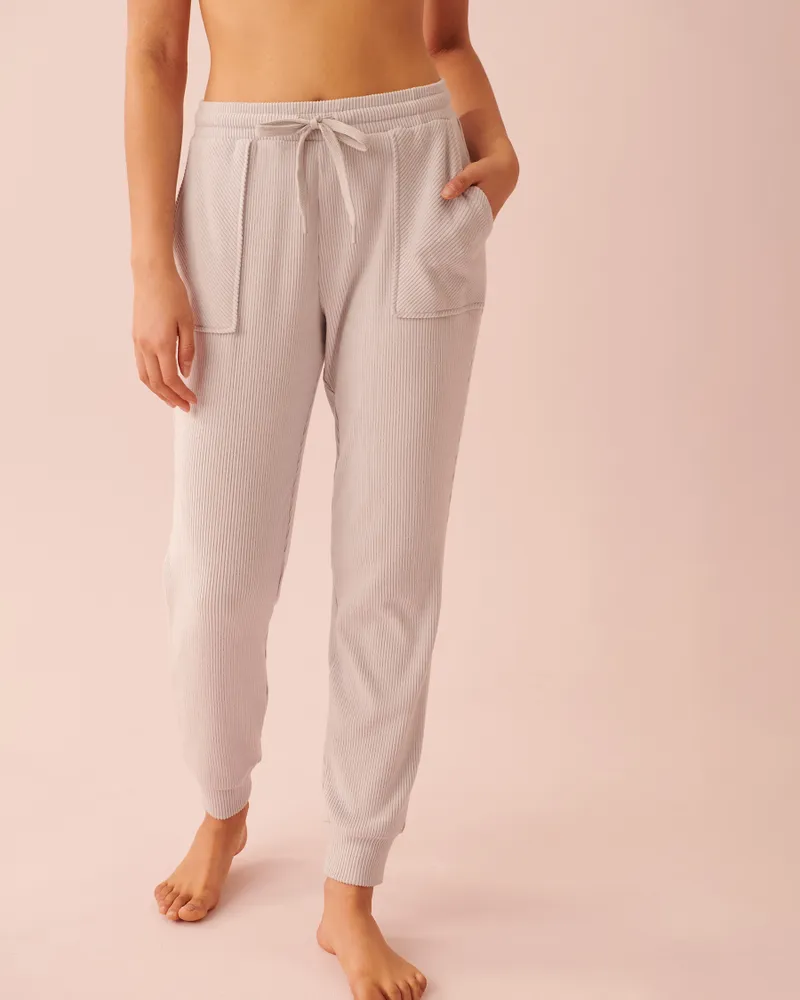 La Vie en Rose Soft Knit Ribbed Fitted Pants The Pen Centre