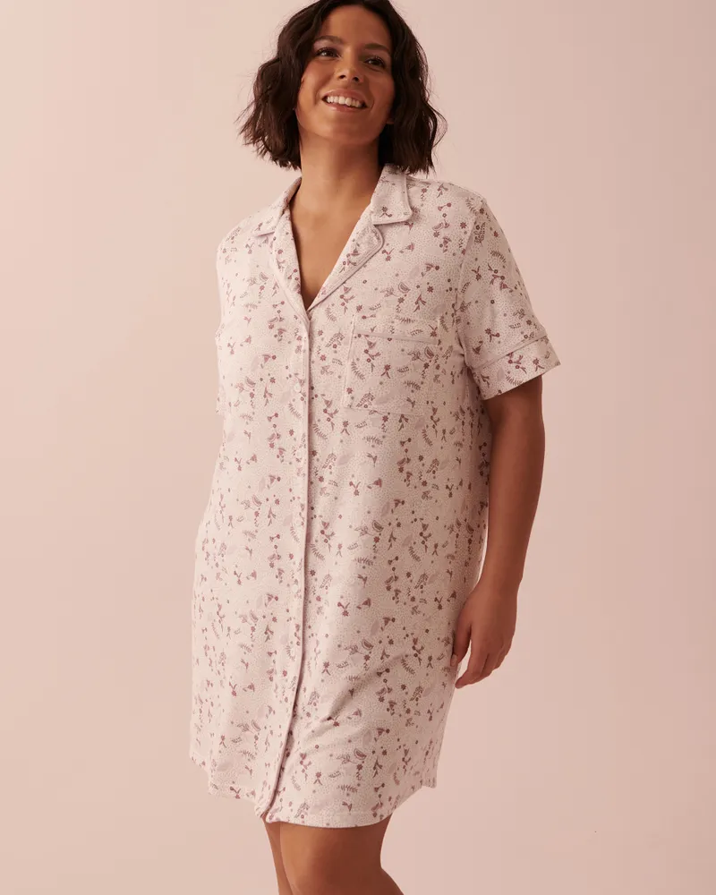 Button discount down sleepshirt