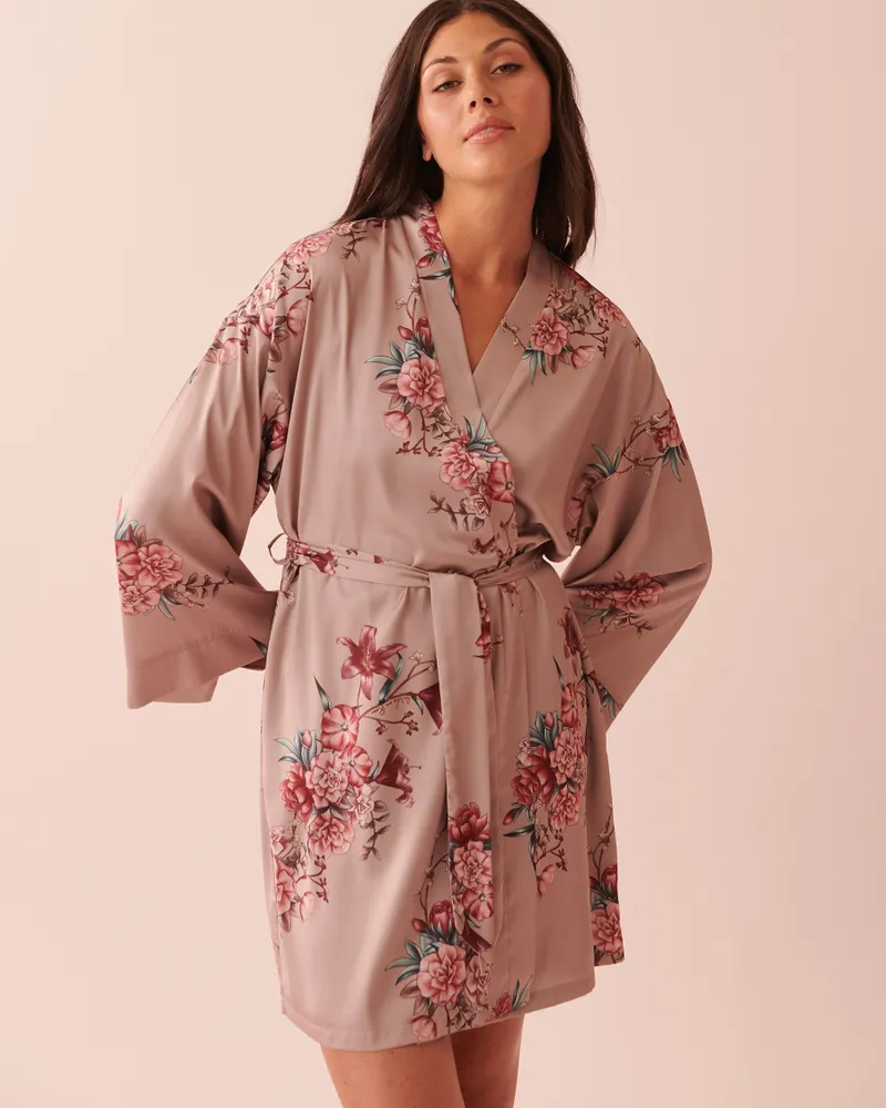 Kimono satin outlet rose