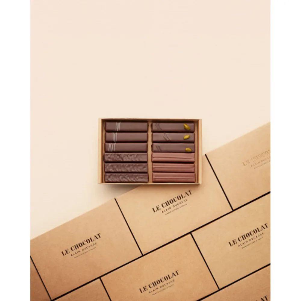 Le Chocolat Alain Ducasse Double Bites 12 pieces Box of luxury French ...