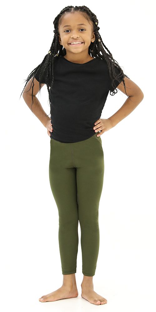 Girls olive 2025 green leggings