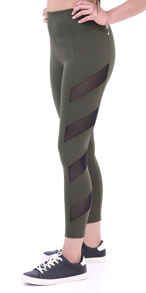 Olive green shop mesh leggings