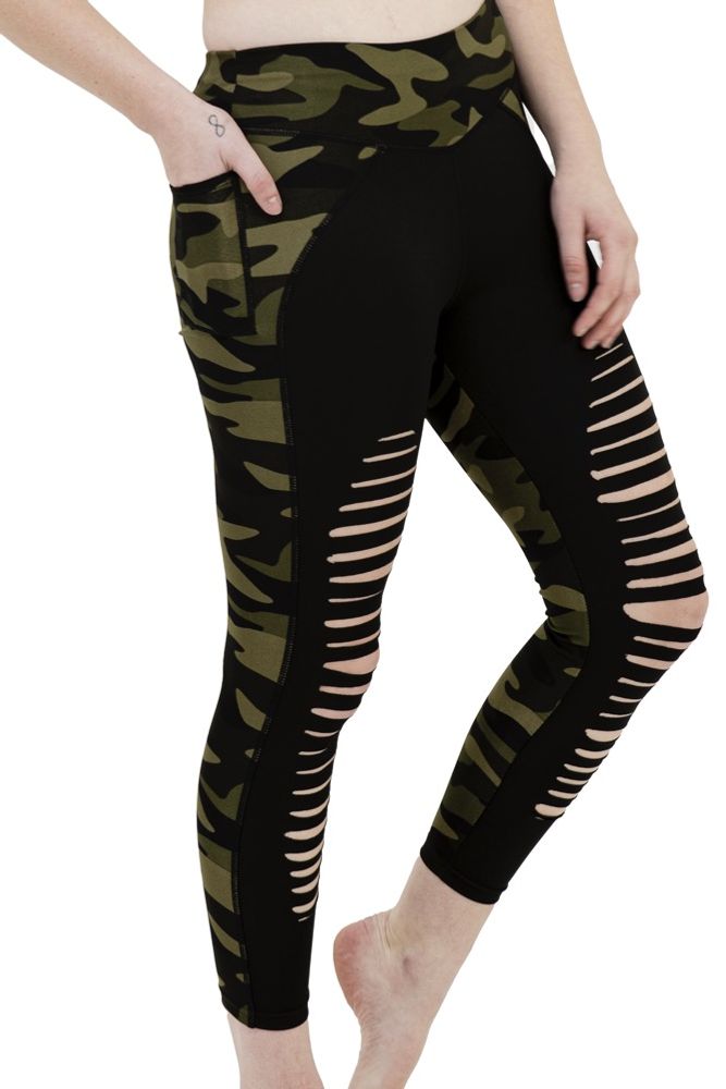 Ripped deals camo leggings