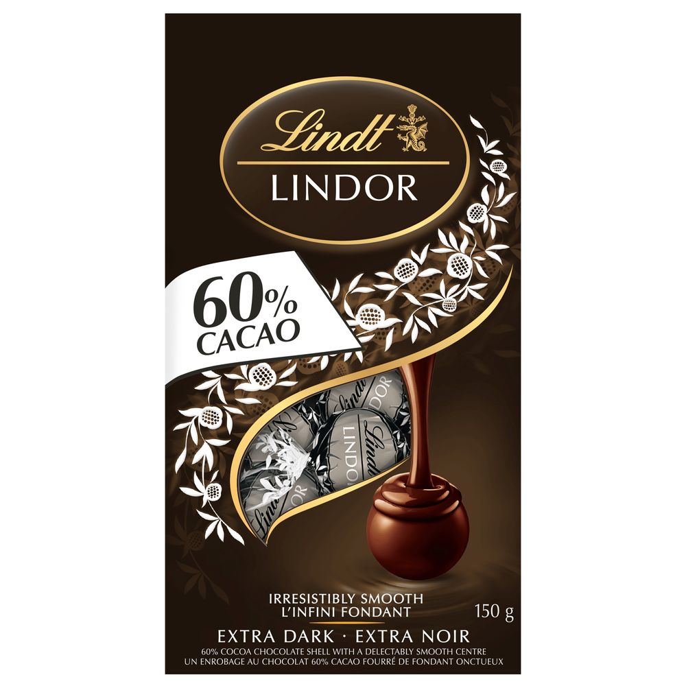 Lindt LINDOR 60 Cacao Chocolate Truffles, 150Gram Bag Halifax