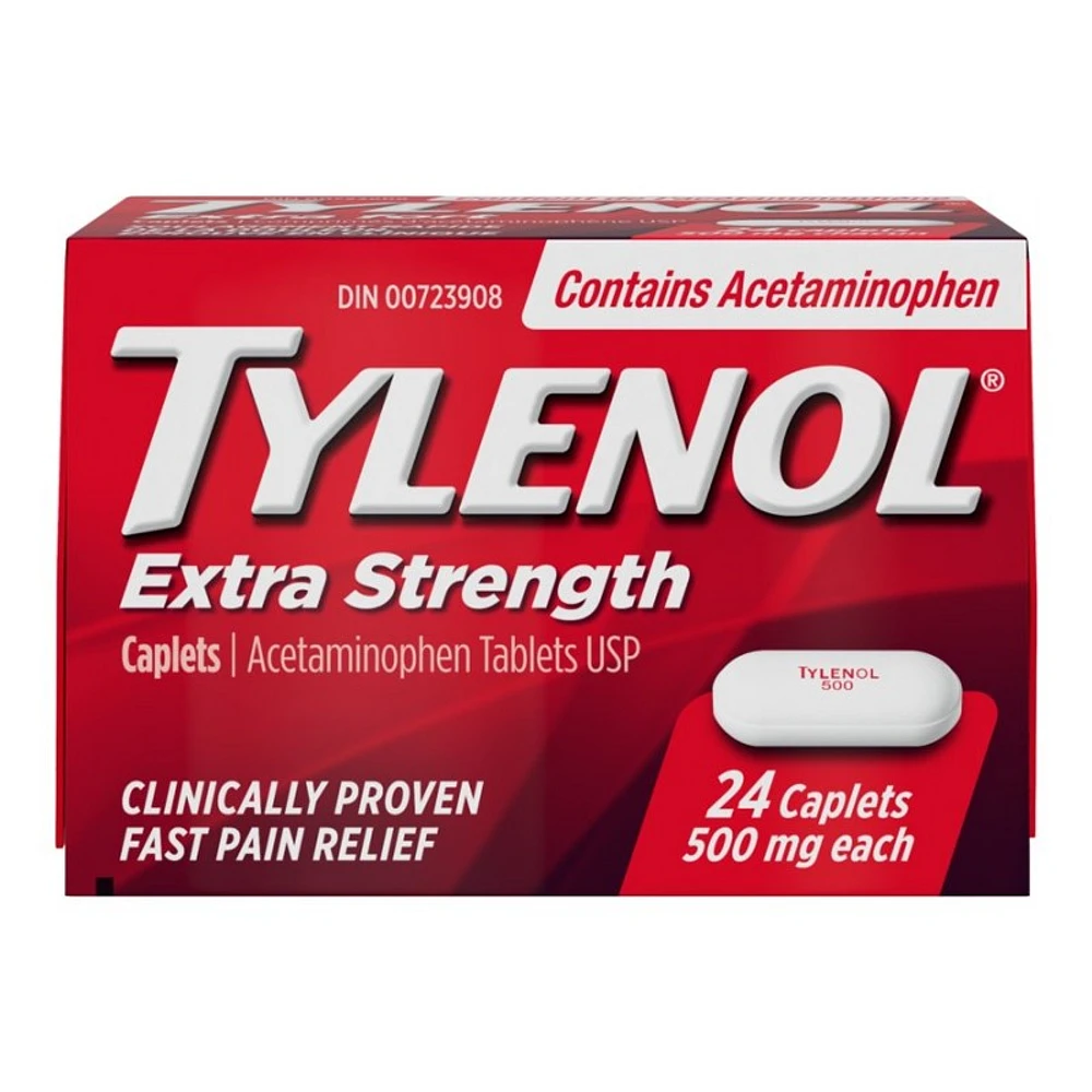 Tylenol* Extra Strength Acetaminophen Caplets 500mg 24's