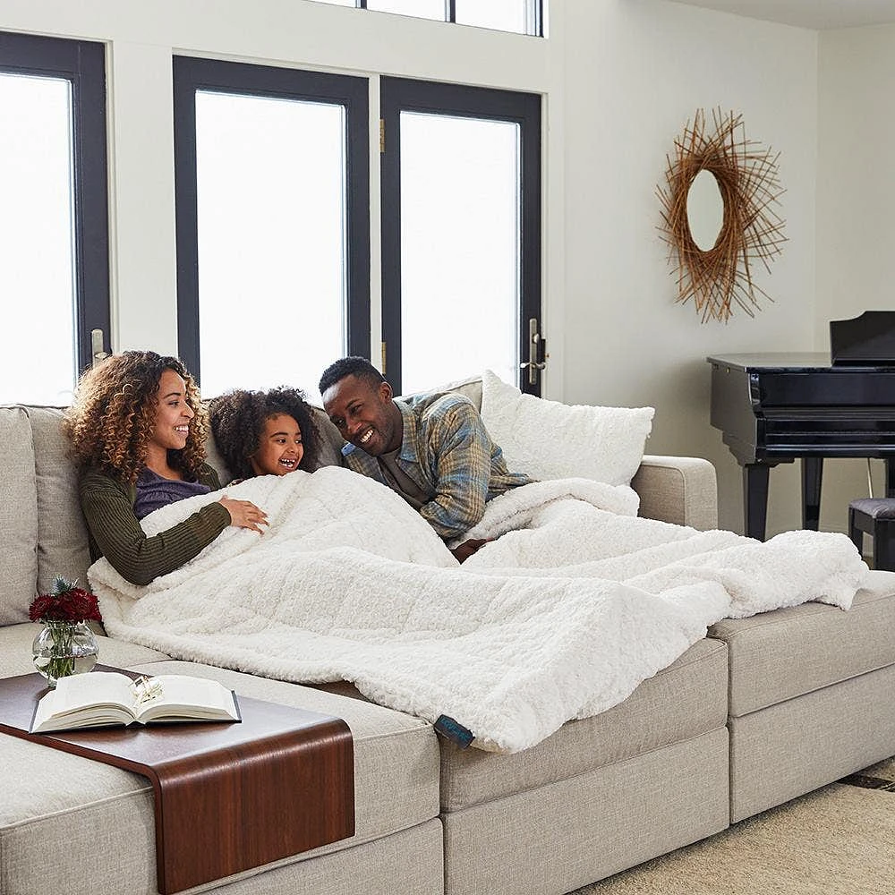 LoveSac Room for Two Footsac Blanket: Alpine Swirl Phur at
