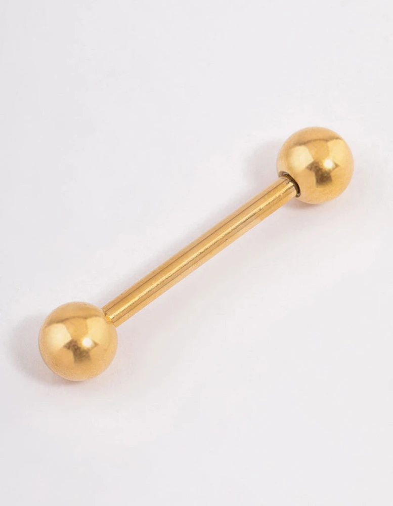 Gold Plated Turquoise Triangle Pyramid Nipple Bar main image 1