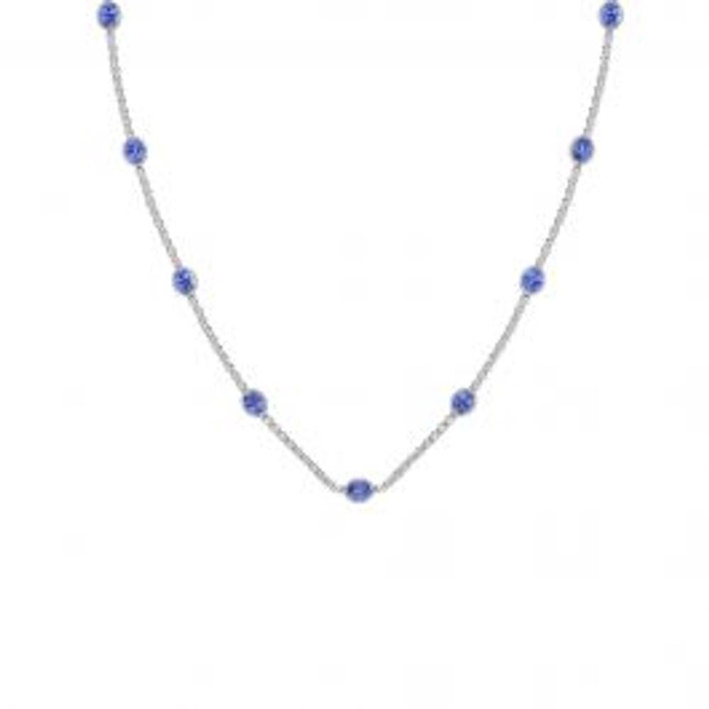 Maison Birks Salon Blue Sapphire and Diamond Station Necklace