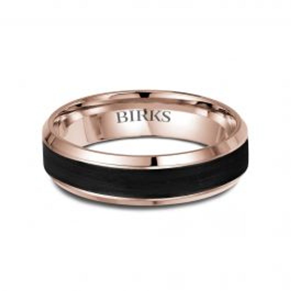 Birks Bijoux Birks 6.5 MM Rose Gold and Black Carbon Wedding