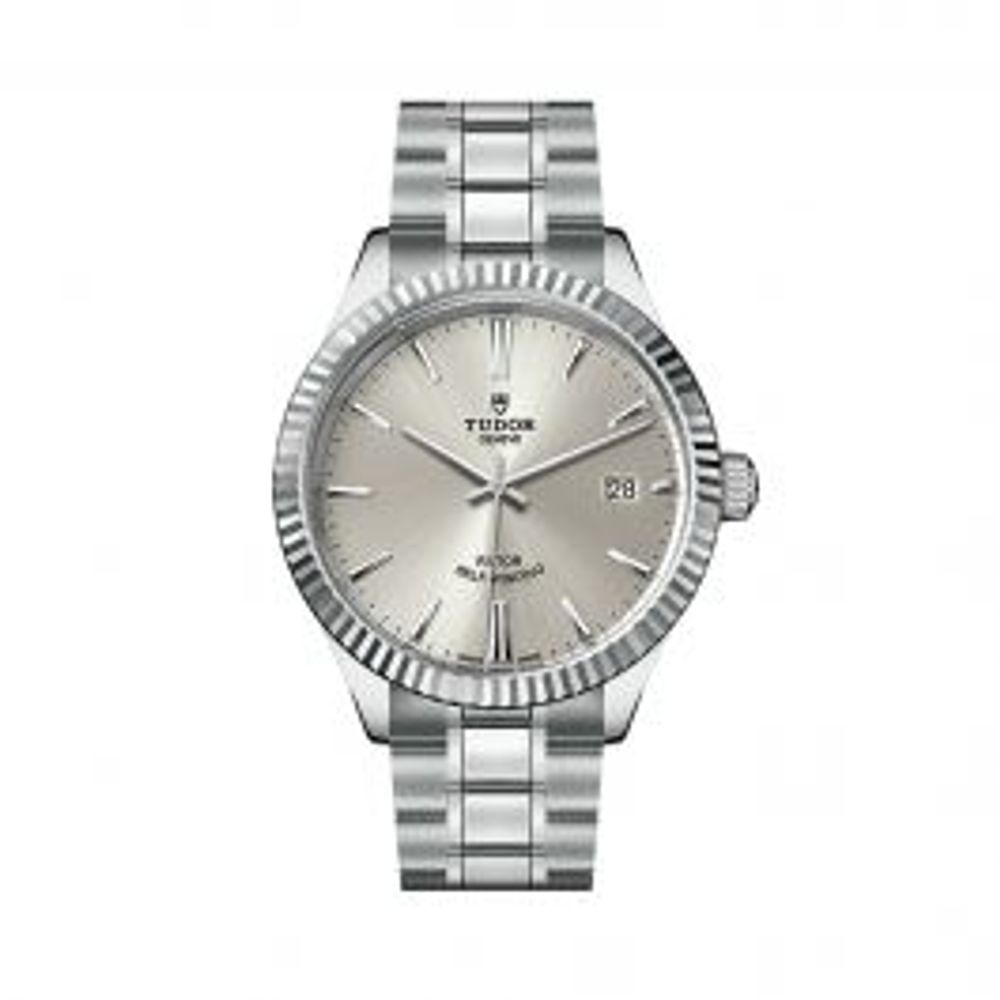 Tudor Style 38 MM Steel Case Silver Dial Steel Bracelet