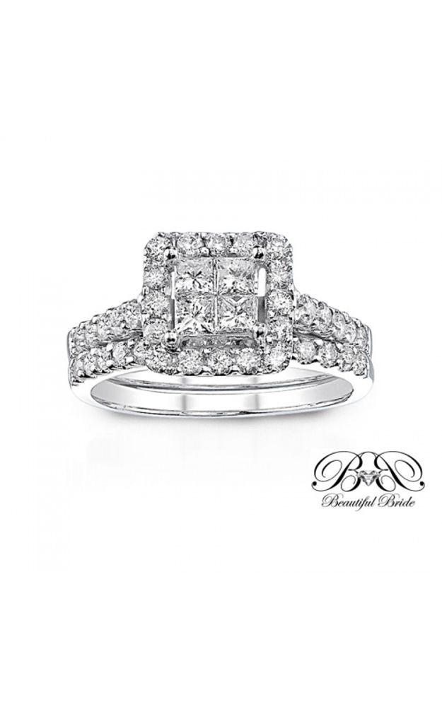 Quad princess cut discount diamond bridal set