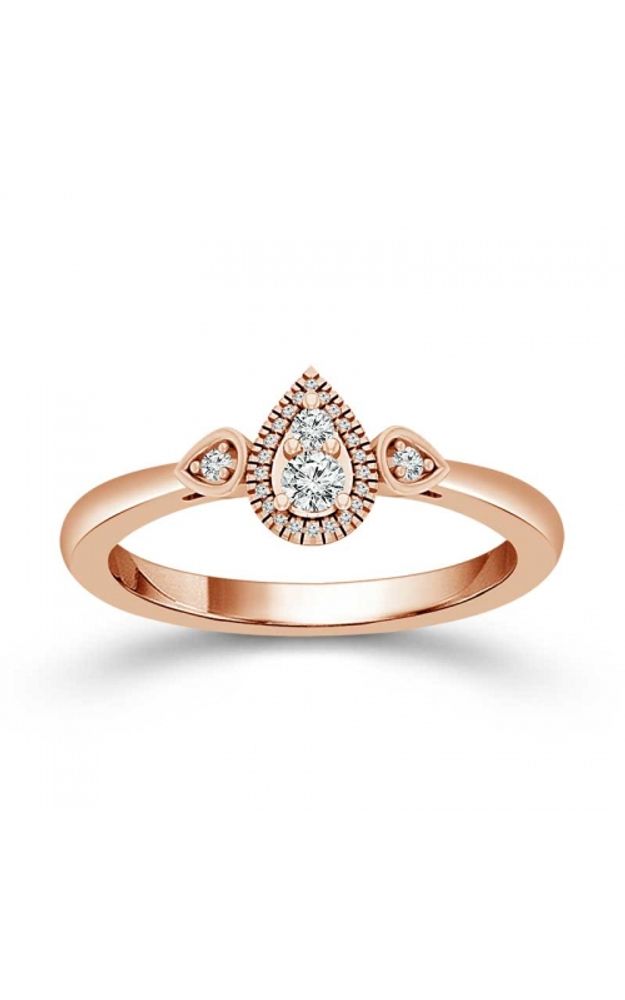 Morgan s Collection Teardrop Diamond Halo Promise Ring in Rose