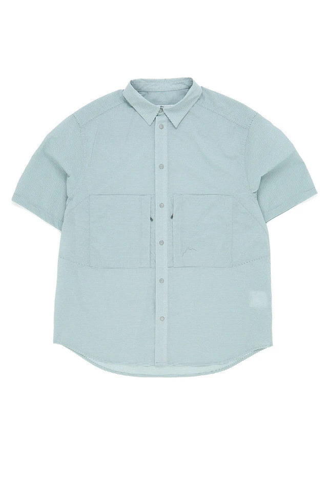 CAYL Men's Check 2 Pocket Short Sleeve Shirt - Light Grey