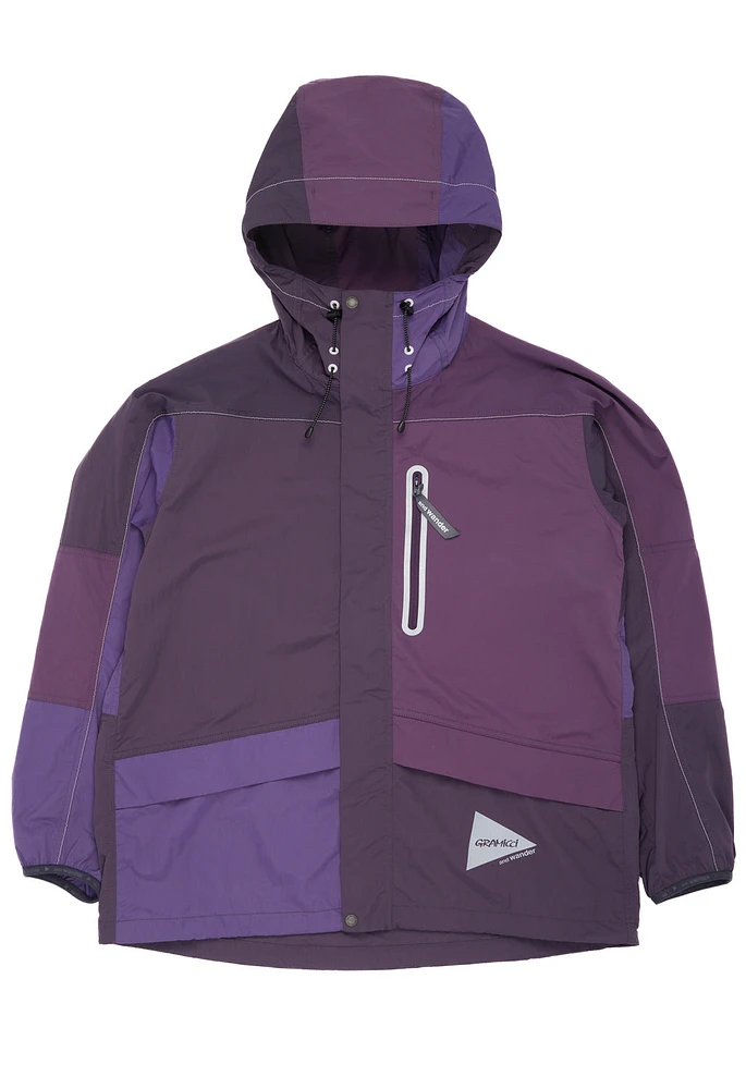 Gramicci x And Wander Patchwork Wind Hoodie - Multi Purple