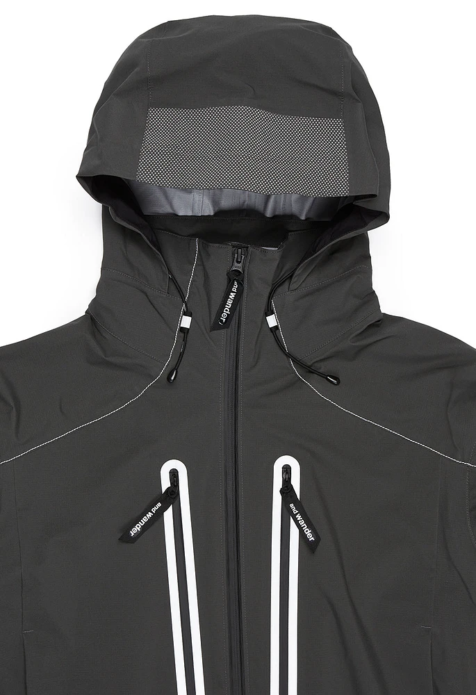And wander Men's PERTEX SHIELD Rain Jacket - Dark Grey | King's Cross