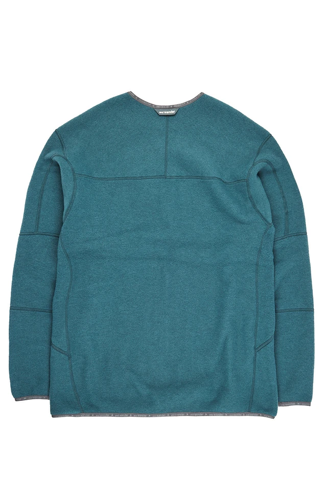 And Wander Men's Wool Fleece Cardigan - Blue Grey | King's Cross