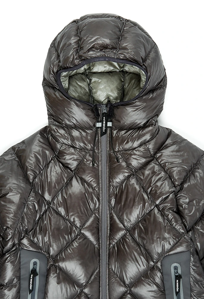 And Wander Diamond Stitch Down Hoodie - Gray | King's Cross