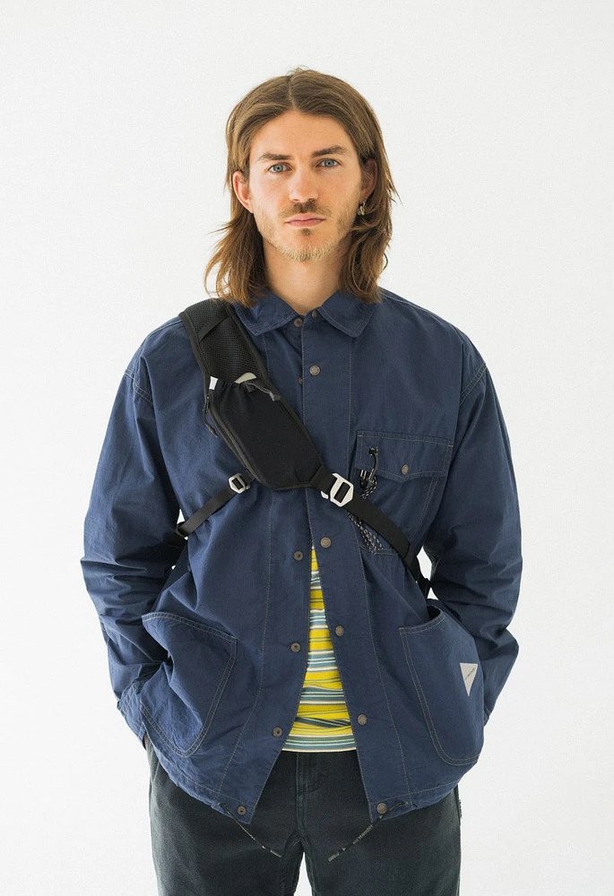 And Wander Men's Cordura Cotton Rip Shirt Jacket - Blue | King's Cross