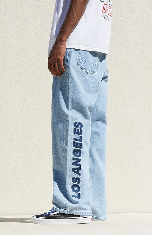 PacSun Medium Wash Baggy Carpenter Graphic Jeans at