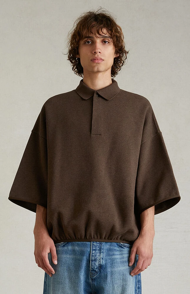 Fear of God Essentials SS24 3/4 Sleeve Polo Shirt 'Black