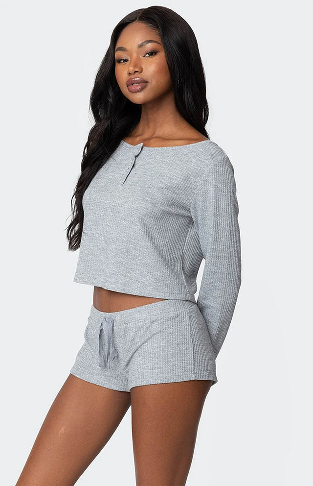 Edikted Primrose Waffle Crop Top | Mission Valley