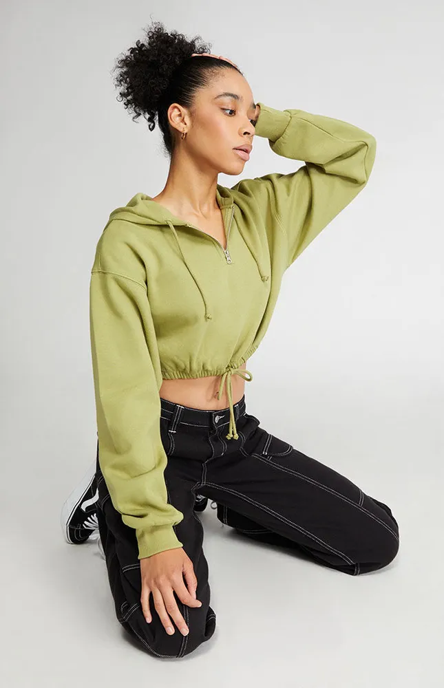 Cropped half zip cheap hoodie