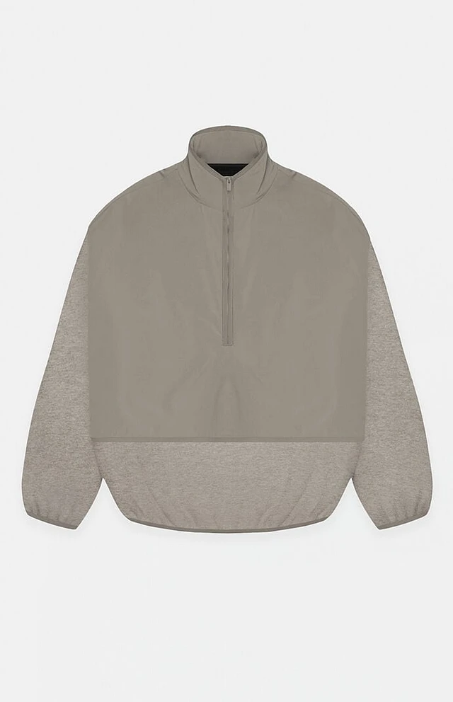 Fear of God Essentials Dust Heather Grey Nylon Fleece Mock
