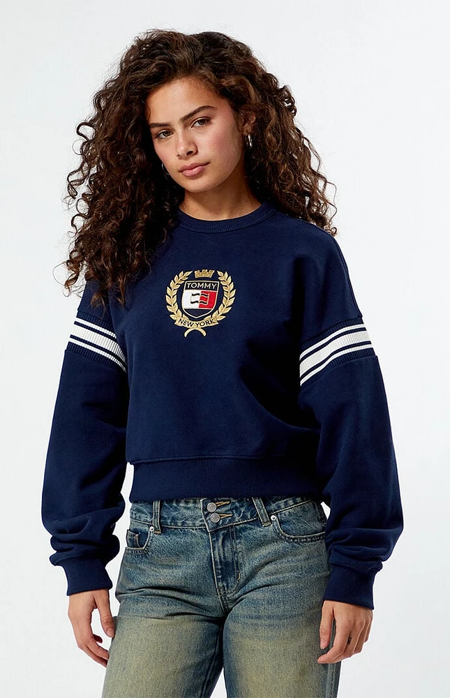 Tommy jeans crest crew neck sweatshirt discount