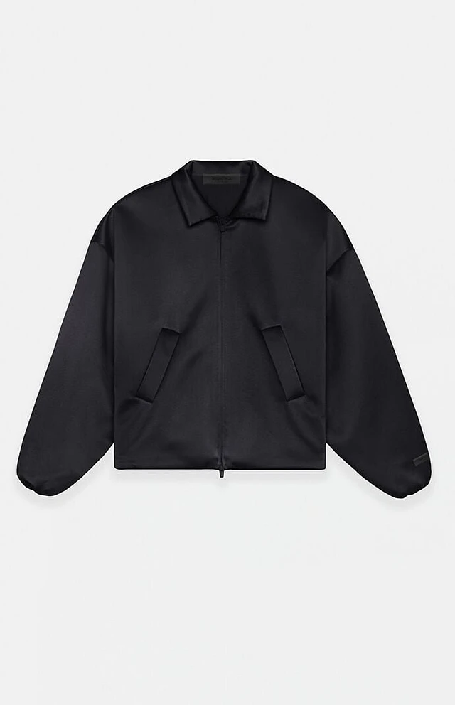 Fear of God Essentials Women's Black Satin Bomber Jacket | Liberty