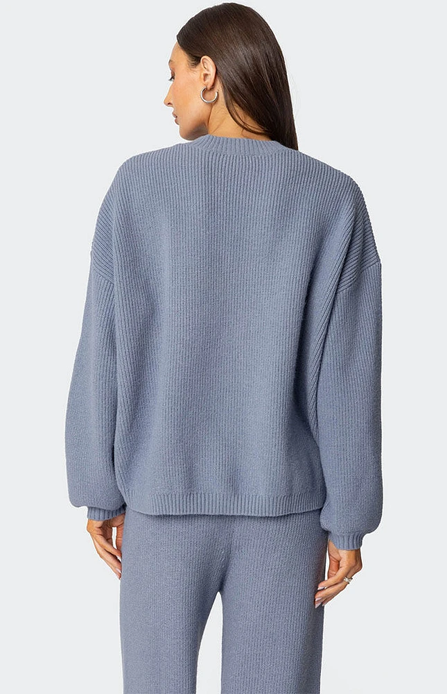 Edikted Kris Ribbed Knit Zip Up Sweater | Arden Fair