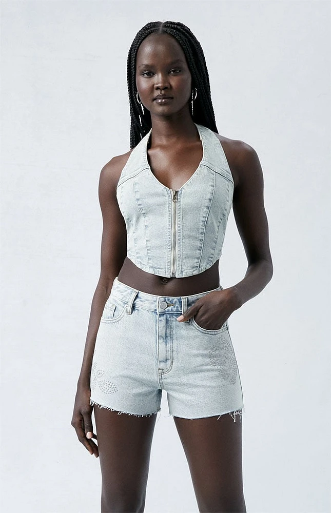 High waisted shorts festival top